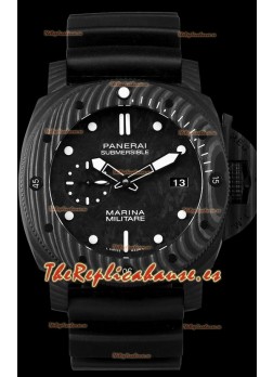 Panerai Submersible Marina Militare Carbotech 47MM Reloj Suizo a Espejo 1:1