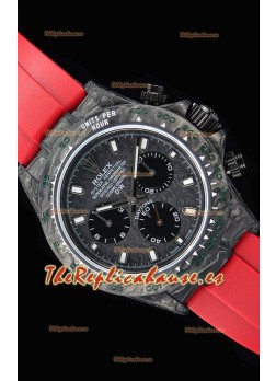 Rolex Daytona DiW Forged Reloj Réplica a espejo 1:1 Caja de Carbono con Correa color Rojo