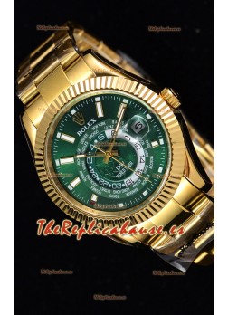 Rolex SkyDweller Reloj Suizo Caja de Oro Amarillo de 18 K - Edición DIW Dial Verde