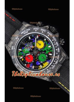 Rolex Daytona DiW Forged Reloj Réplica a Espejo 1:1 Caja en Carbono Dial Multicolor