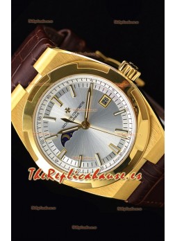 Vacheron Constantin Overseas MoonPhase Oro Amarillo Reloj Suizo Correa Marrón