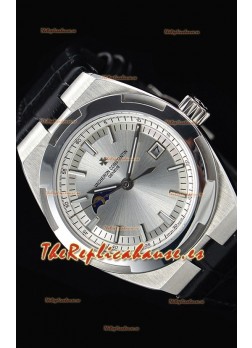 Vacheron Constantin Overseas MoonPhase Reloj Suizo Acero Inoxidable en Correa Negra
