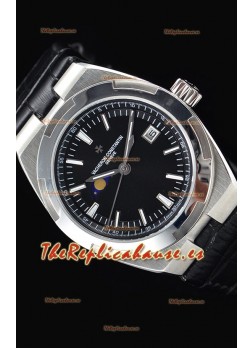 Vacheron Constantin Overseas MoonPhase Reloj Suizo Acero Inoxidable Dial Negro