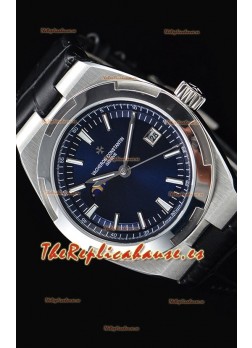 Vacheron Constantin Overseas MoonPhase Reloj Suizo Acero Inoxidable Dial Azul