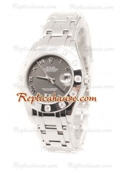 Datejust Rolex Reloj Suizo de imitación en acero inoxidable y Dial Gris - 34MM
