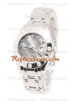 Pearlmaster Datejust Rolex Reloj Suizo en acero inoxidable y Dial color Perla - 34MM