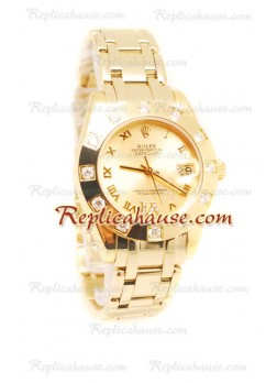 Datejust Rolex Reloj Japonés en Oro Amarillo y Dial dorado - 36MM