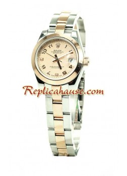Rolex Réplica Datejust Reloj para Dama - Oro Rosa