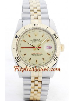 Rolex Réplica Datejust - Turn O Graph - Dos Tonos