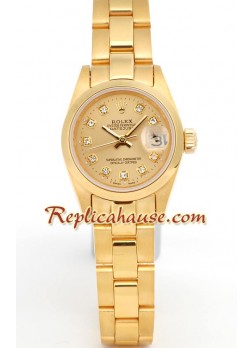 Rolex Réplica Datejust - Gold - Dama -