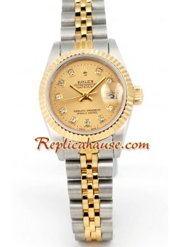 Rolex Réplica Datejust - Dos Tonos - Dama -