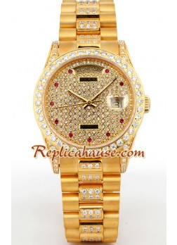Rolex Réplica Day Date Gold Diamond