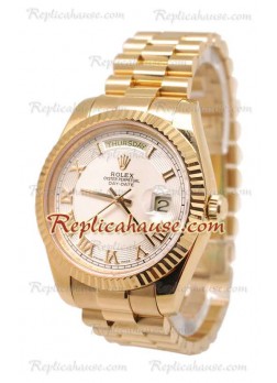 Rolex Day Date II Gold Reloj Suizo de imitación