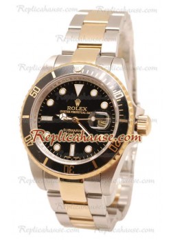 Rolex Submariner Dos Tonos Cara Negra Reloj 40MM
