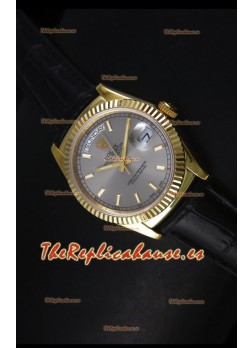 Rolex Day Date 36MM Reloj Réplica Suizo en Oro Amarillo - Dial Gris