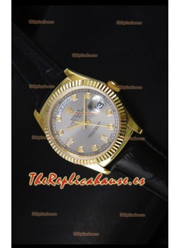 Rolex Day Date 36MM Reloj Réplica Suizo en Oro Amarillo - Dial Gris
