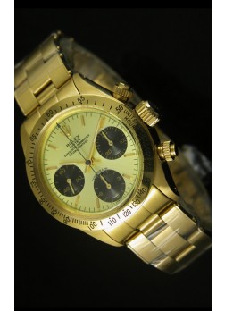 Rolex Daytona 6265 Cosmograph Dial Metálico Dorado, Caja en Oro