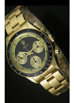 Rolex Daytona 6263 Cosmograph Dial Negro, Caja en Oro