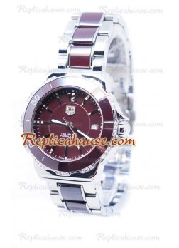 Tag Heuer Formula 1 Quartz Brown Ceramic Bisel de diamantes Reloj