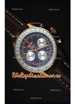 Breitling Navitimer 01 Dial Marron en Oro Rosado Reloj Replica Suizo a espejo 1:1