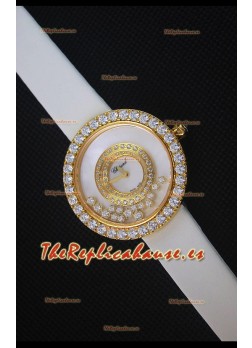 Chopard Happy Dreams 36MM Correa Blanca, Dial Blanco