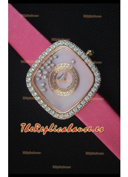 Chopard Happy Diamonds 38MM Correa Rosada Dial Rosado