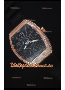 Franck Muller Vanguard Reloj Replica Suizo en Dial Negro