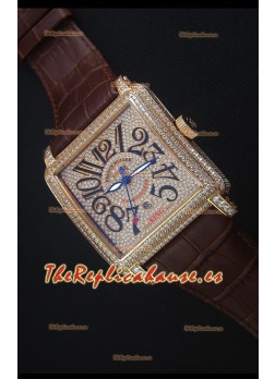 Franck Muller Conquistador King Reloj Replica Suizo Automático en Oro Rosado
