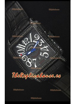 Franck Muller Conquistador King Automatic Reloj Replica Suizo, Caja color Negro con Revestimiento en PVD