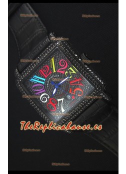 Franck Muller Conquistador King Automatic Crazy Colors Reloj Replica Suizo Caja con Revestimiento en PVD