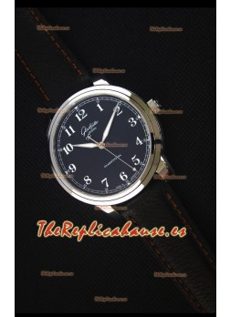 Glashuette Senator Excellence Dial Negro, Caja de Acero Reloj Replica Suizo