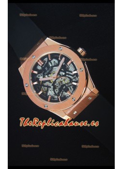 Hublot Classic Fusion Skeleton Caja en Oro Rosado Movimiento Japonés