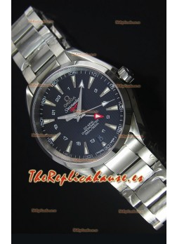 Omega Seamaster COAX GMT Reloj Suizo de Acero Inoxidable Dial Negro