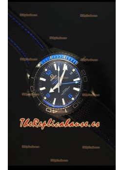 Omega Seamaster Planet Ocean Deep Black Blue GMT Reloj Replica Suizo Edición 1:1