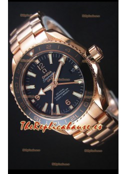 Omega Seamaster Planet Ocean 43.5MM GMT Oro Rosado Reloj Replica a Espejo 1:1 43.5MM