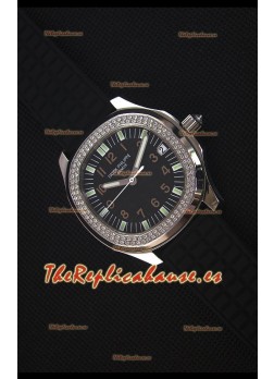Patek Philippe Aquanaut Reloj Replica Suizo con Bisel de Diamantes Suizos 