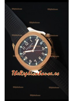 Patek Philippe Aquanaut Jumbo Oro Rosado Reloj Replica Escala 1:1 - Dial de color Rojo Vino