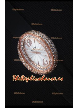 Piaget Limelight Magic Hour Reloj de Cuarzo Suizo en Oro Rosado con Correa Negra