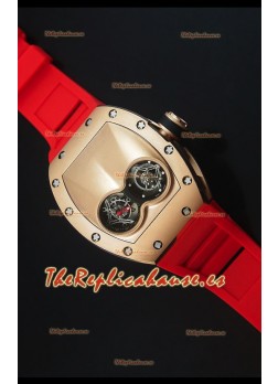 Richard Mille RM053 Tourbillon Pablo Mac Donough Reloj Suizo en Caja de Oro Rosado Correa Roja