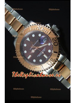Rolex Yachtmaster Reloj Replica Suizo escala 1:1 en Oro Rosado de Dos Tonos Dial Gris
