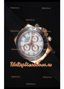 Rolex Daytona 116515 Everose Reloj Replica a Espejo 1:1 Dial Blanco