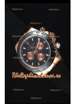 Rolex Daytona 116515 Everose Reloj Replica a Espejo 1:1 Dial Negro