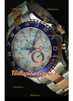 Rolex Yachtmaster II Reloj de Oro Rosado en Dos Tonos - Replica 1:1 (Cronógrafo trabajando)