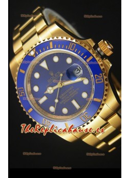 Rolex Submariner 16618 Reloj Replica Suiza 1:1 En Oro con Bisel de Cerámica con Movimiento Suizo 3135