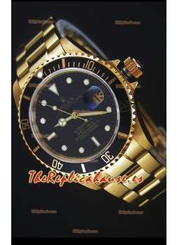 Rolex Submariner 16618 Reloj Replica 1:1 en Oro con Movimiento Suizo 3135