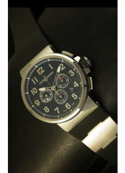 Ulysse Nardin Marine Cronógrafo de Acero Inoxidable, Dial Negro Arábigo - Réplica Escala 1:1