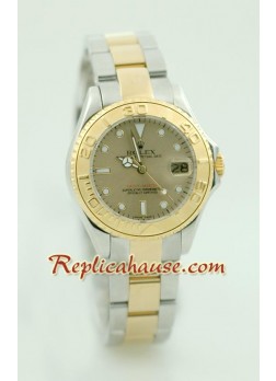 Rolex Réplica Yacht Master Dos Tonos tamaño dama